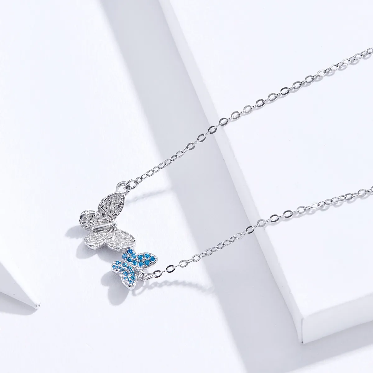 Pandora Style Silver Butterfly Necklace - SCN384