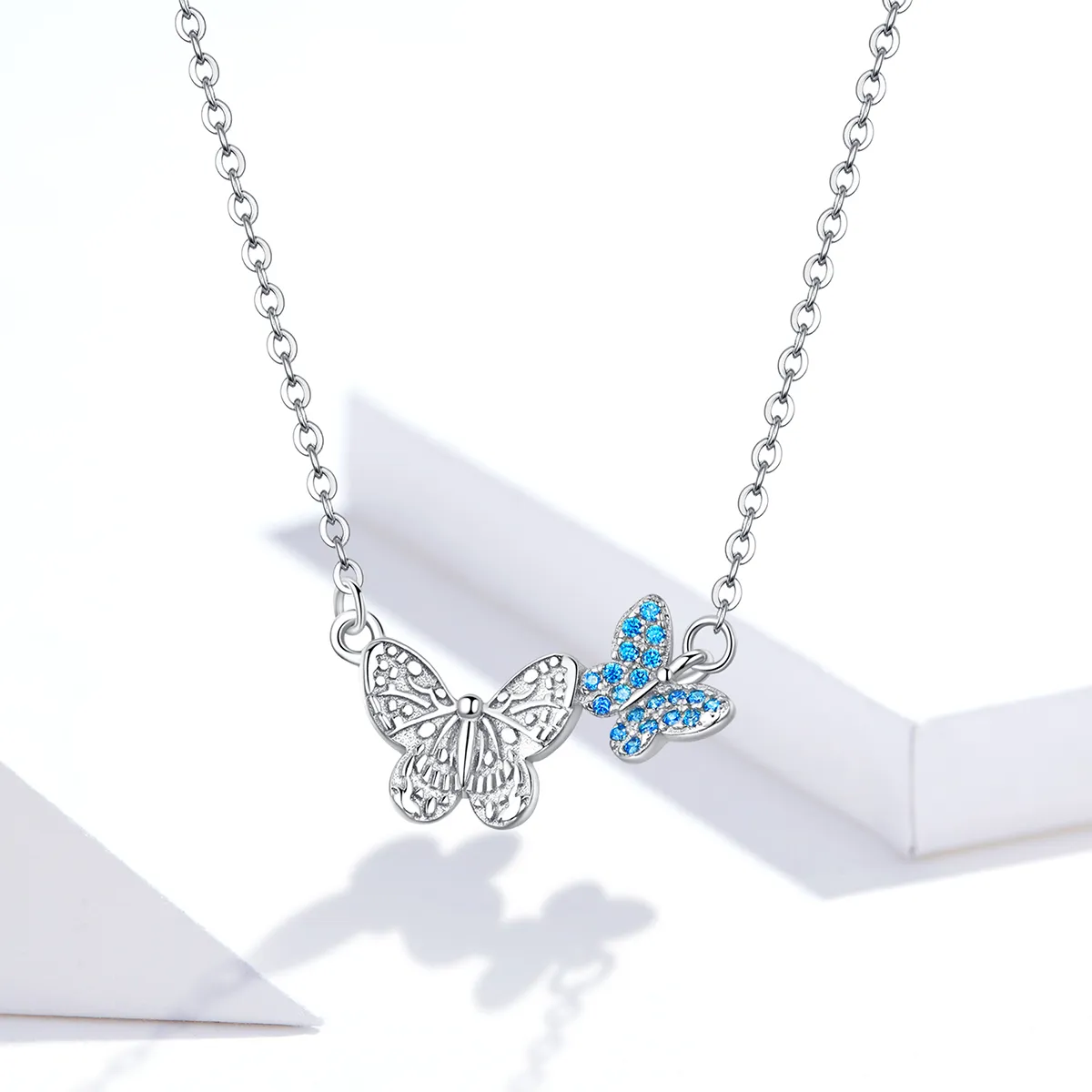 Pandora Style Silver Butterfly Necklace - SCN384