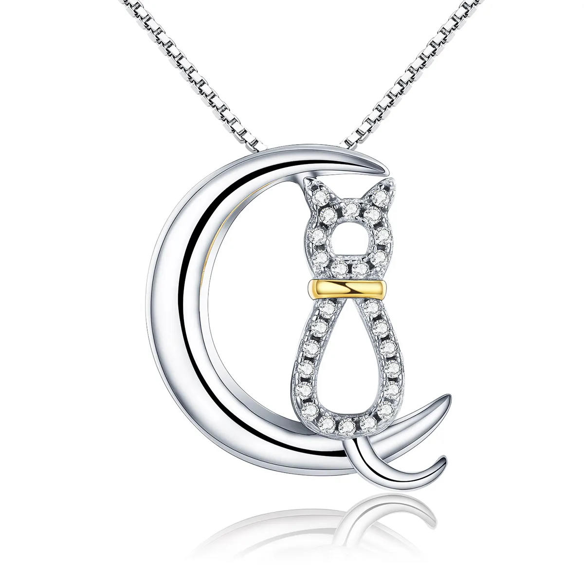 pandora style silver cat dream necklace scn122