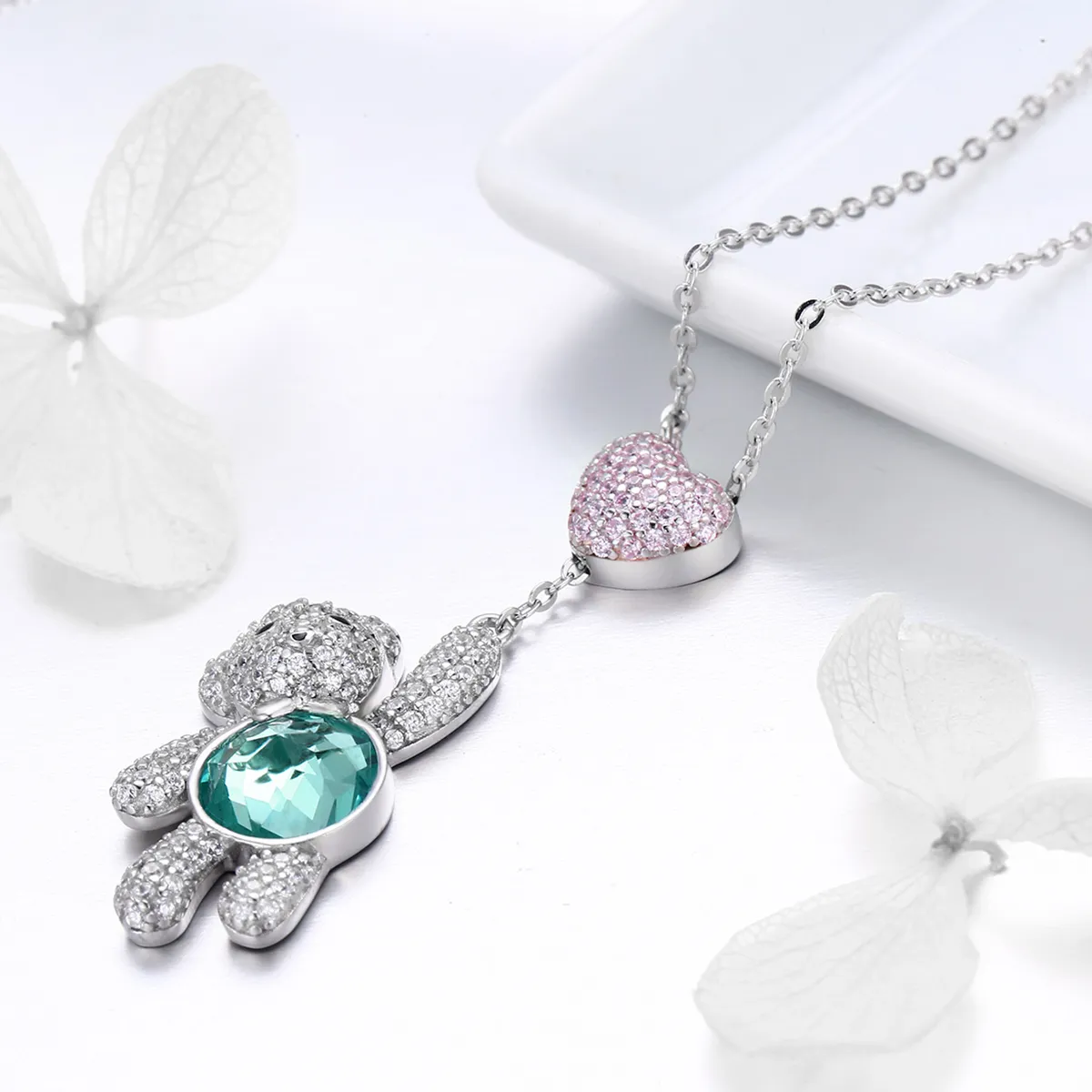 Pandora Style Silver Cute Bear Necklace - SCN271