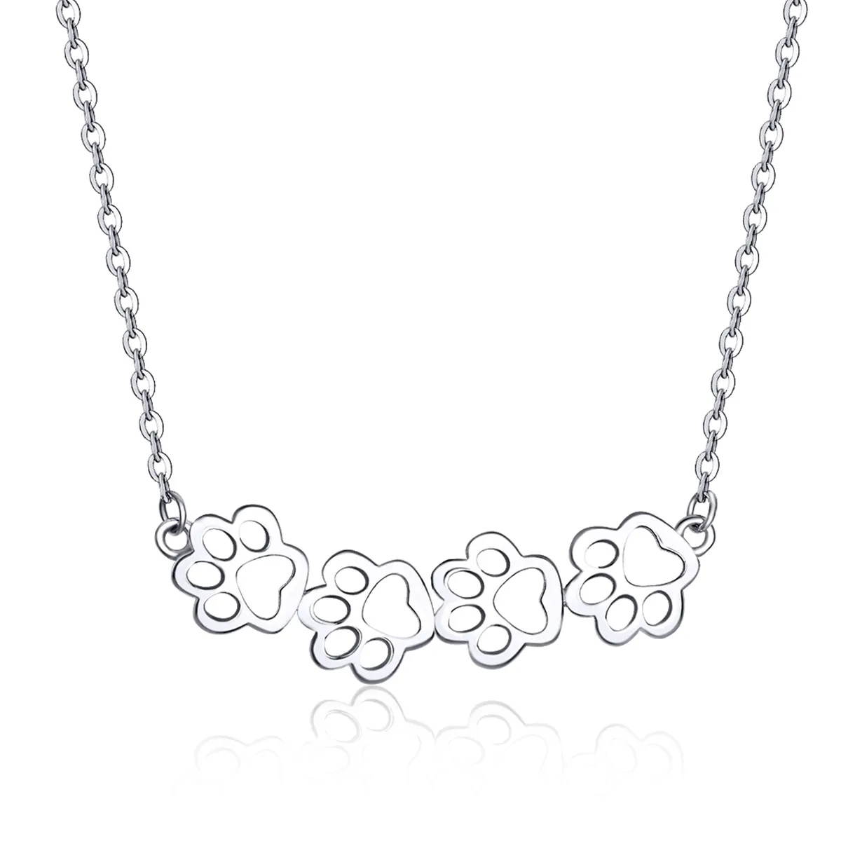 pandora style silver cute paw necklace scn346