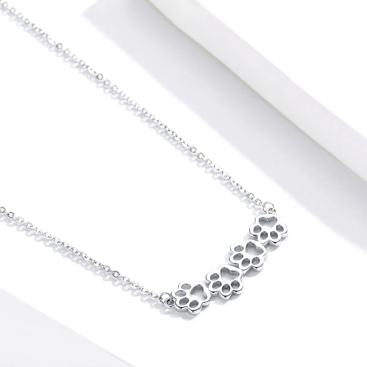 Pandora Style Silver Cute Paw Necklace - SCN346