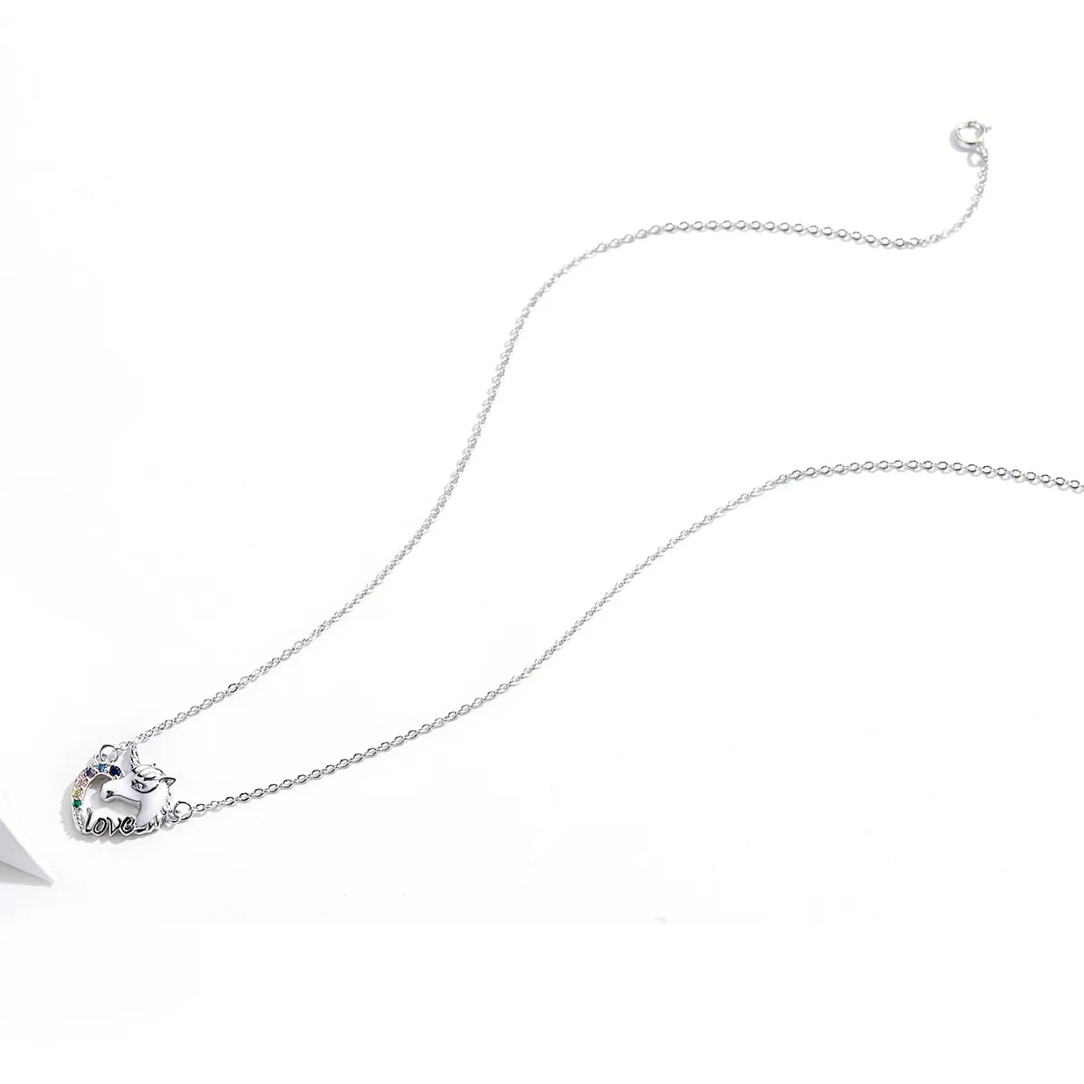 Pandora Style Silver Cute Unicorn Necklace - SCN348