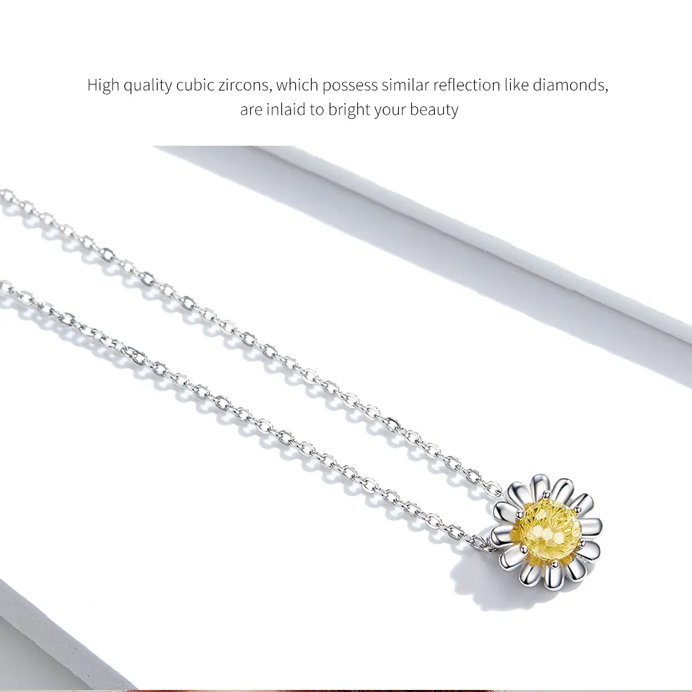 pandora style silver daisy necklace scn184 a