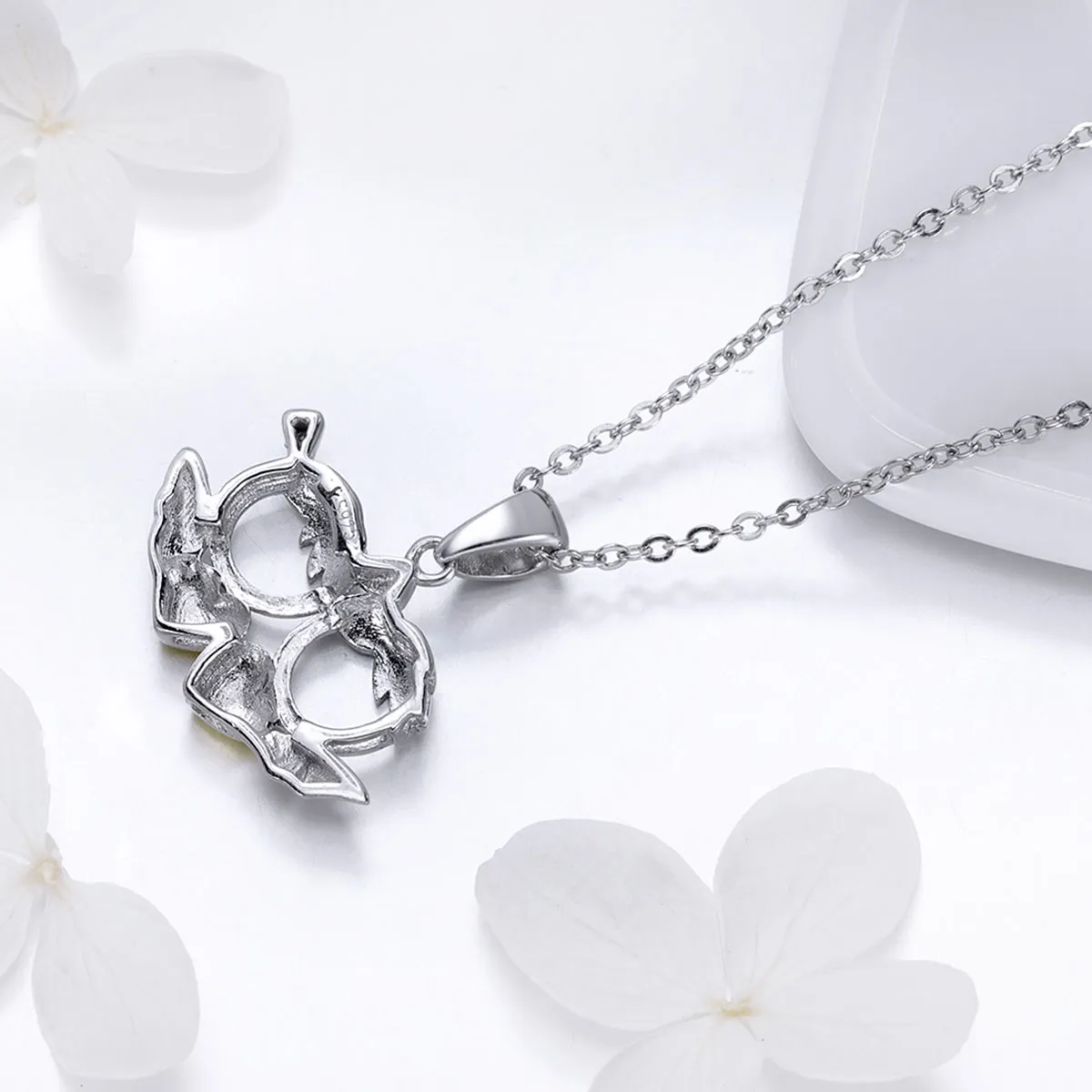 Pandora Style Silver Devil Loves Angel Necklace - SCN284