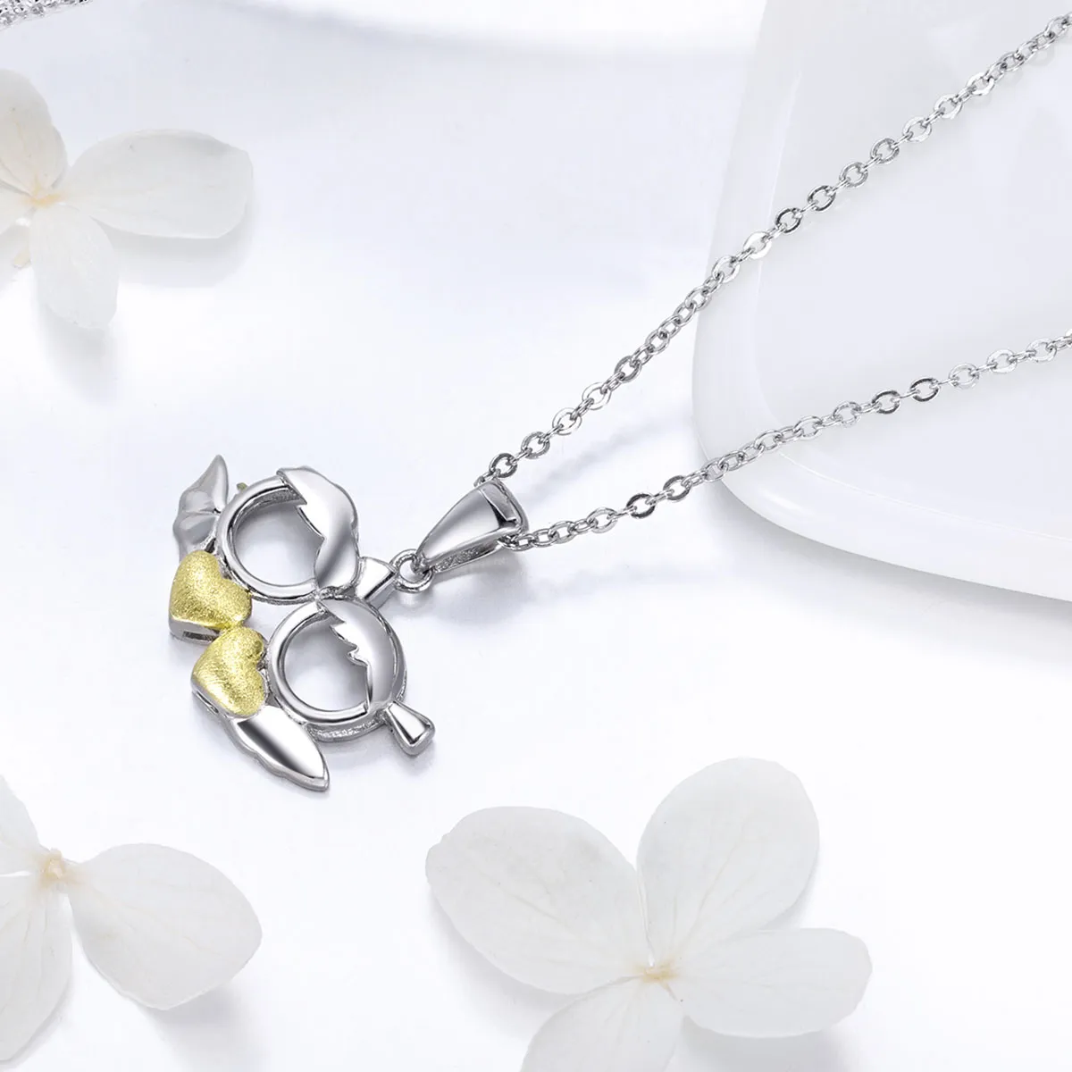 Pandora Style Silver Devil Loves Angel Necklace - SCN284