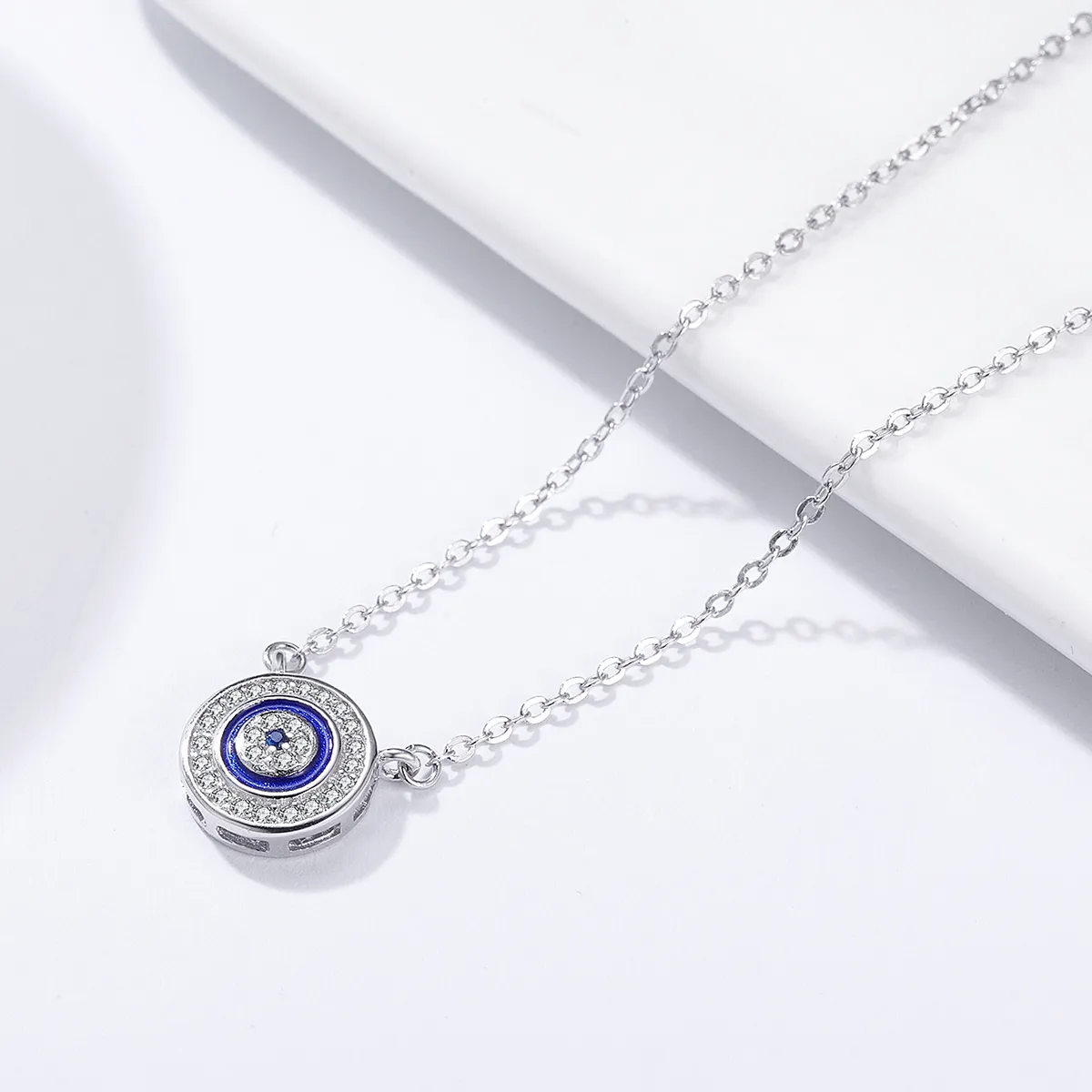 Pandora Style Silver Devil's Eye Necklace - SCN165