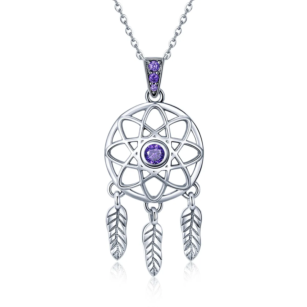 Pandora Style Silver Dreamcatcher Necklace - SCN279