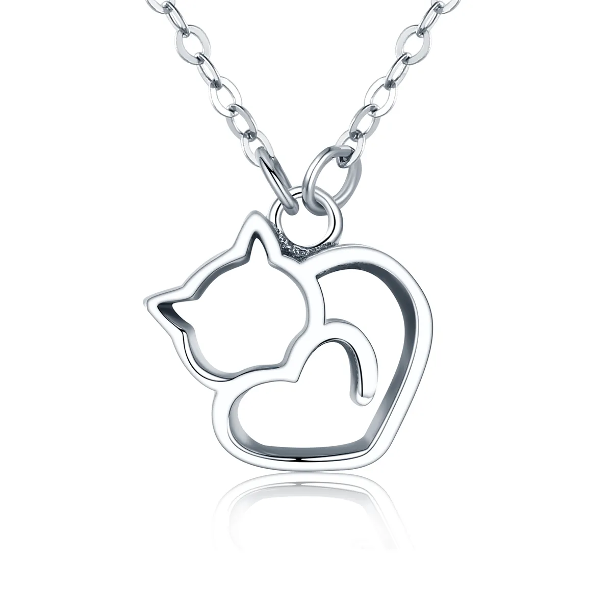 pandora style silver dumb cat necklace scn188