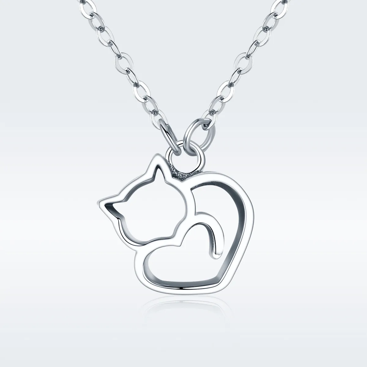 Pandora Style Silver Dumb Cat Pendant Necklace - SCN188