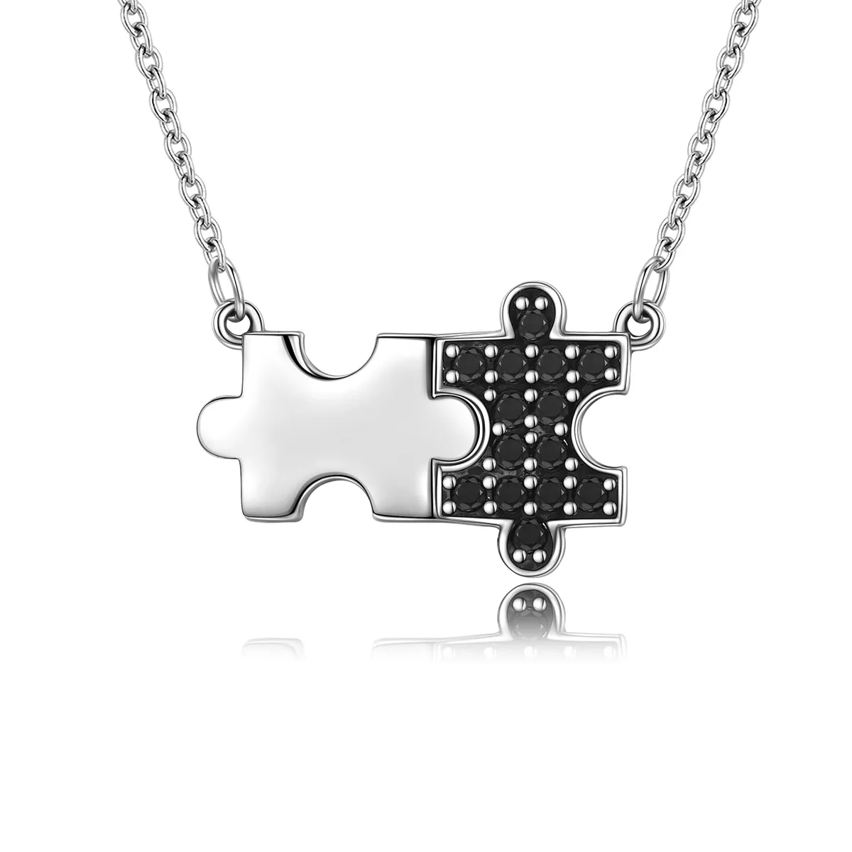 Pandora Style Silver Dynamic Puzzle Necklace - SCN129