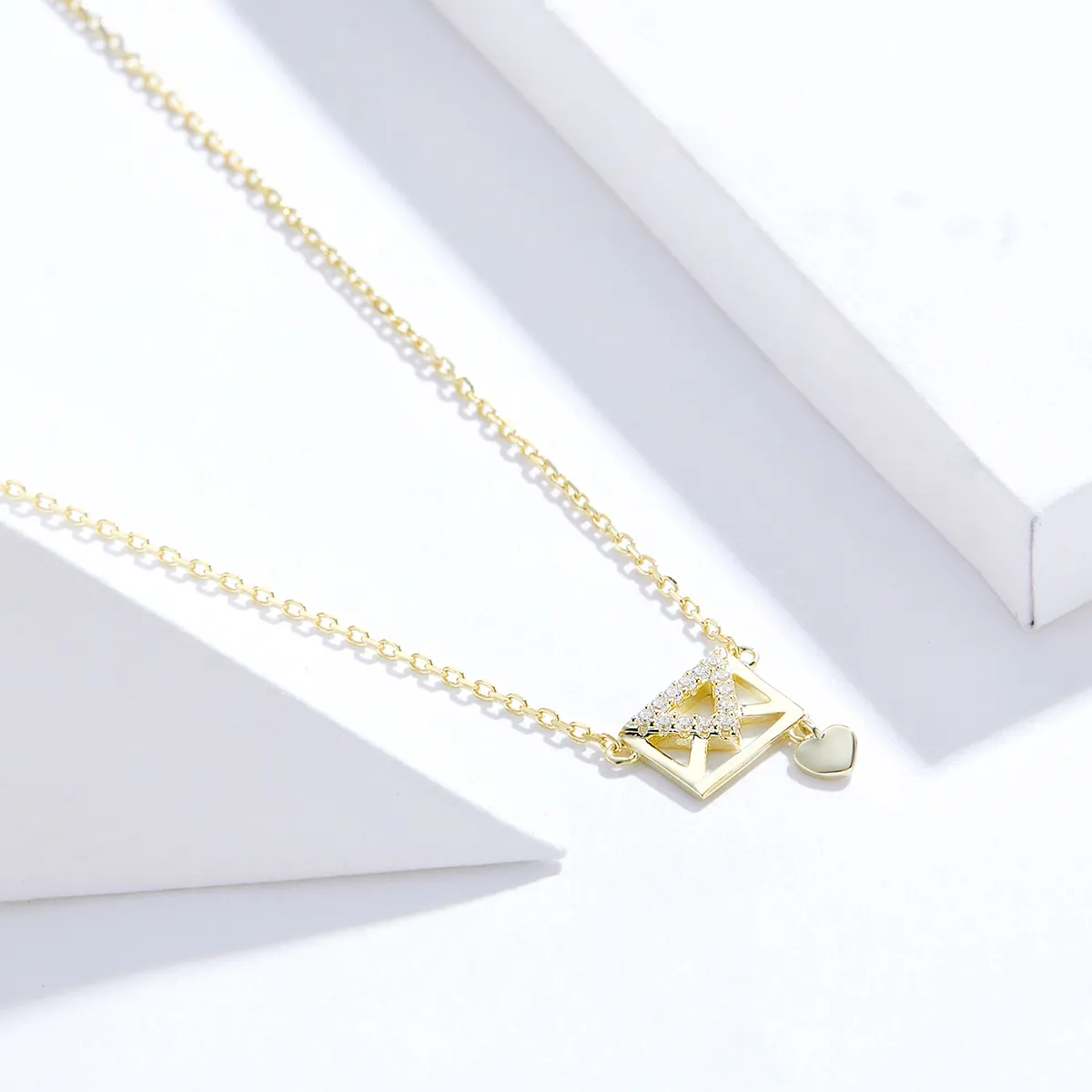 Pandora Style Silver Envelope Necklace - SCN379