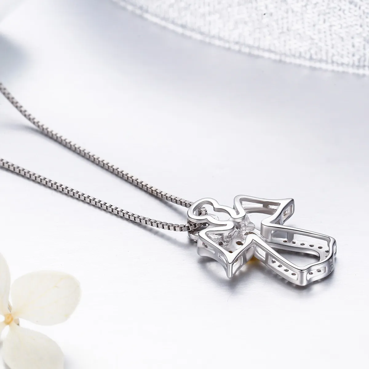 Pandora Style Silver Guardian Angel Necklace - SCN123