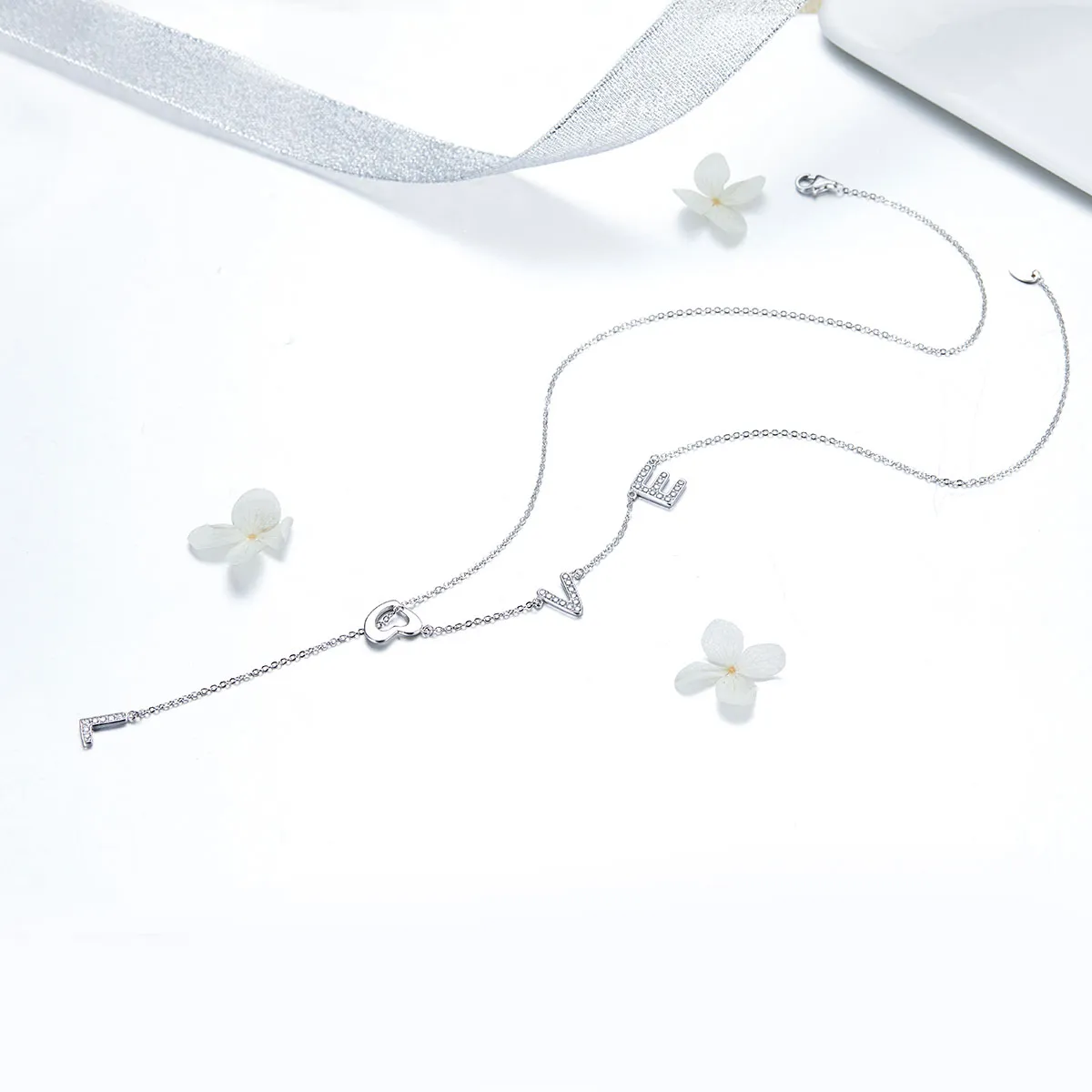 Pandora Style Silver Love Heart Chain Necklace - SCN318