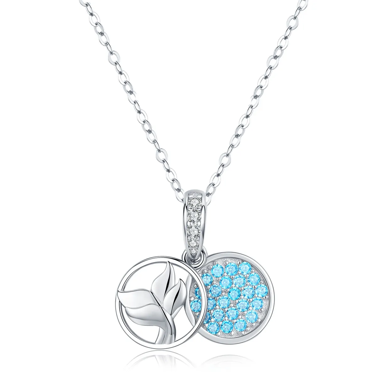 pandora style silver mermaid fishtail necklace scn343