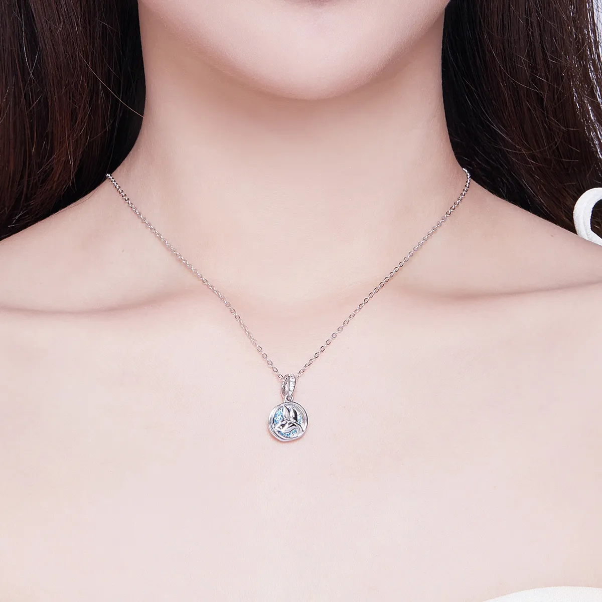 Pandora Style Silver Mermaid Fishtail Necklace - SCN343