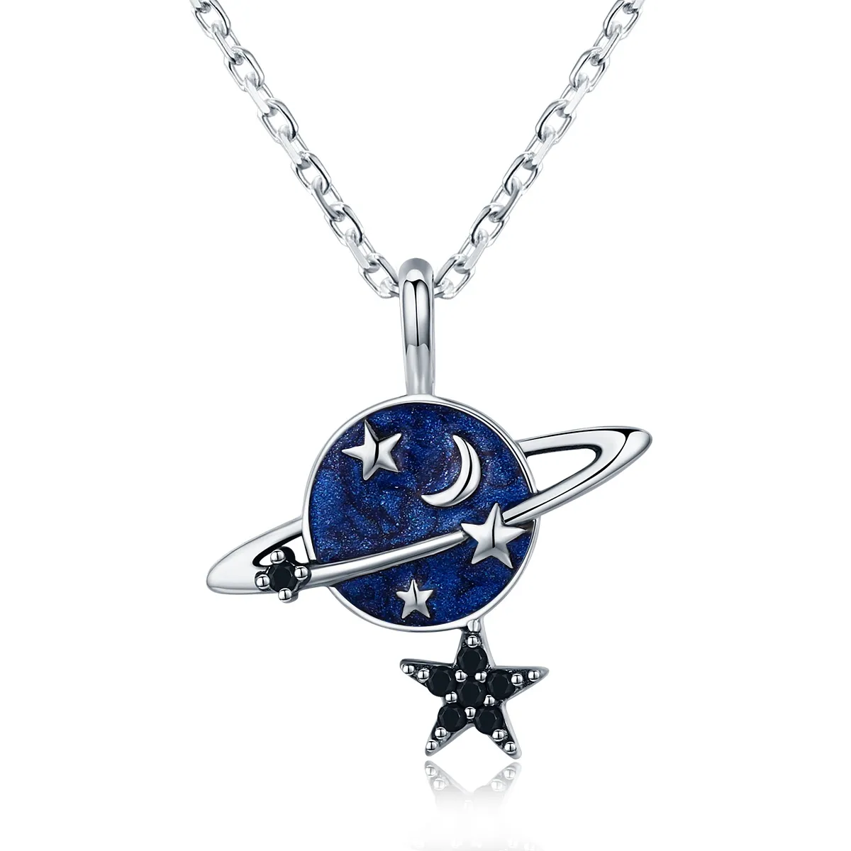 pandora style silver mysterious planet necklace scn230