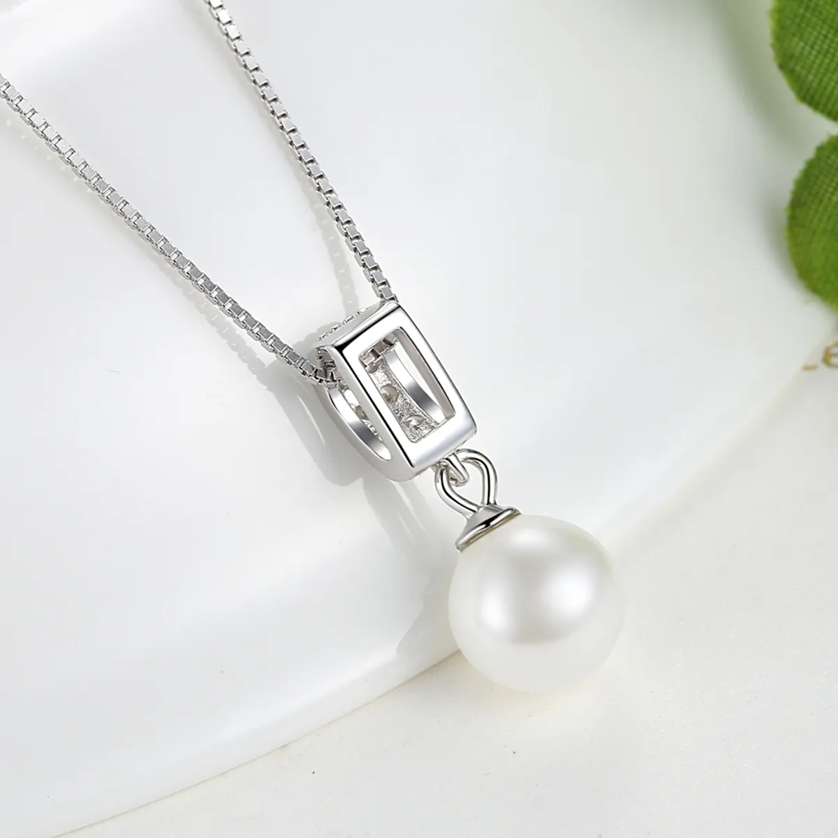Pandora Style Silver Necklace with Pearl - SCN030