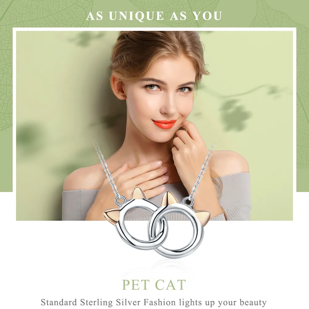 Pandora Style Silver Pet Cat Necklace - SCN252