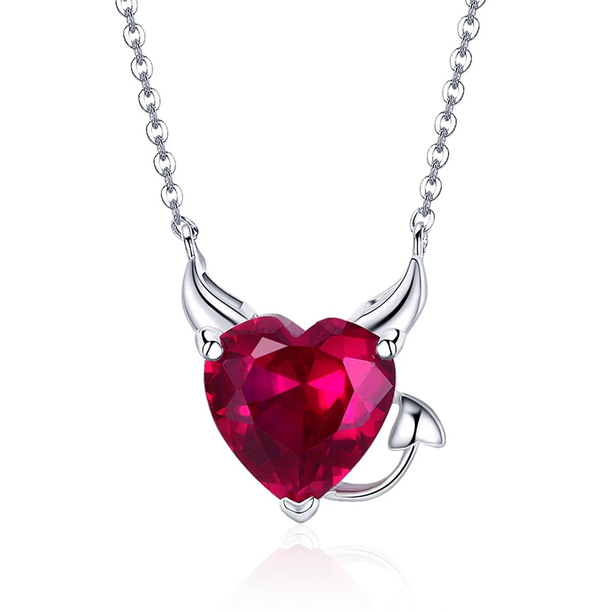 Pandora Style Silver Red Devil Necklace - SCN286