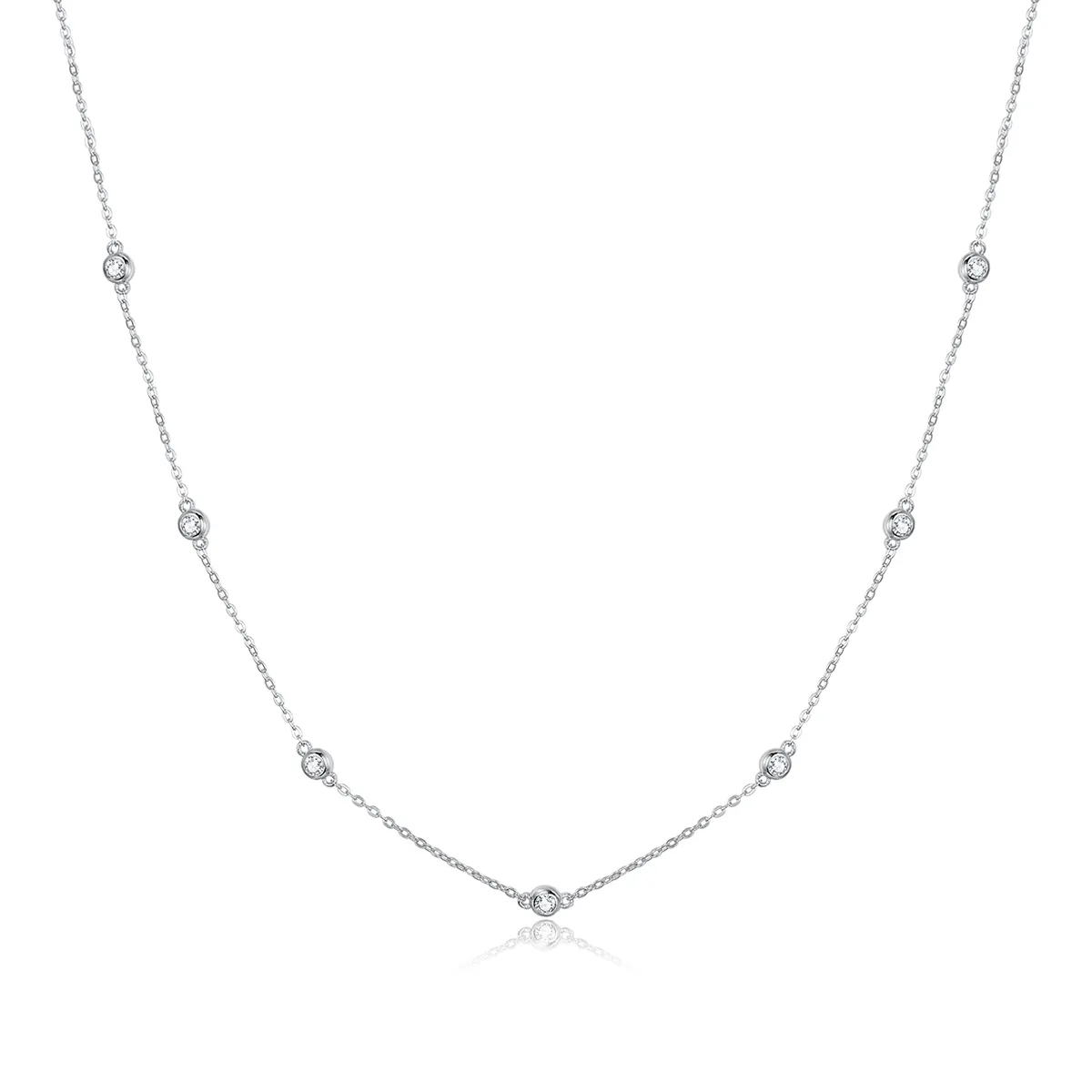 pandora style silver romantic shine chain necklace scn393