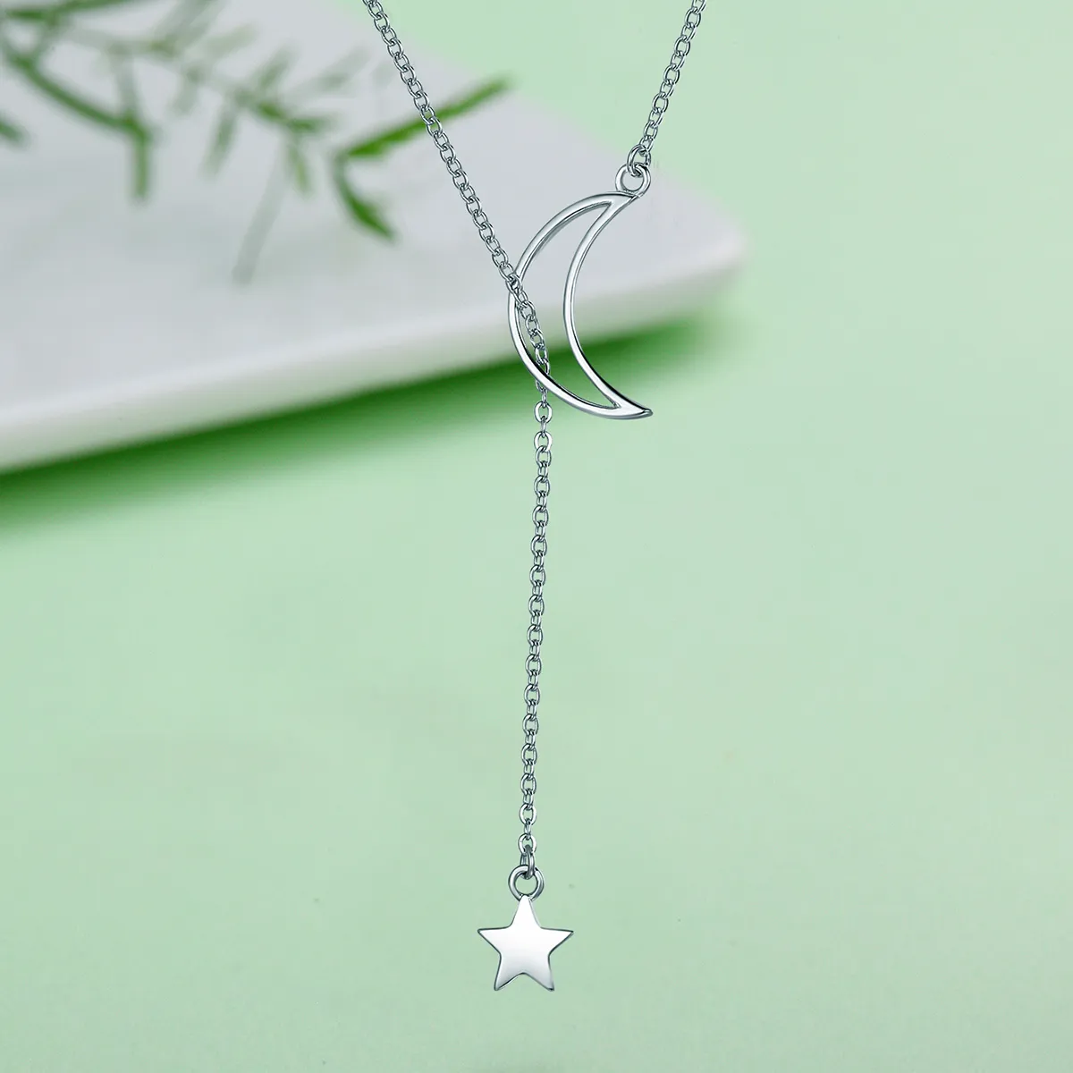 Pandora Style Silver Star and Moon Fairy Necklace - SCN108