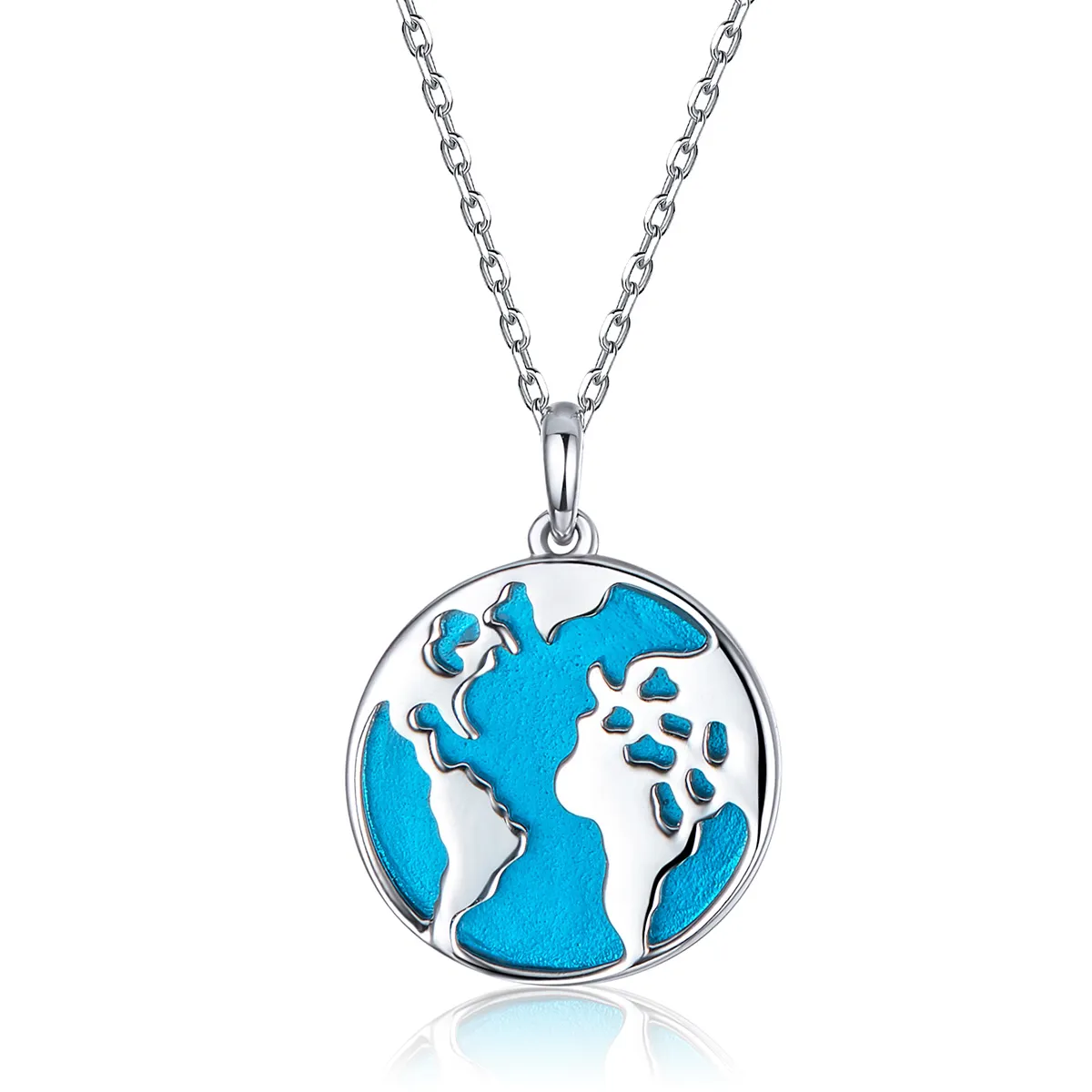 Pandora Style Silver Travel Around The World Necklace - SCN319