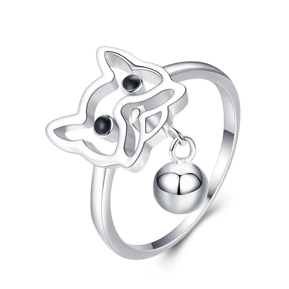pandora style silver bulldog ring scr434