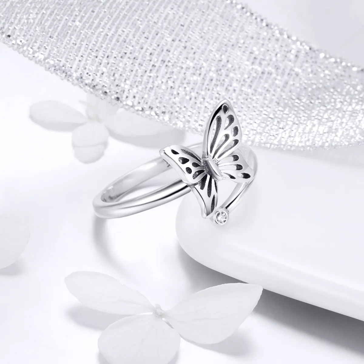 Pandora Style Silver Butterfly Dream Ring - SCR448