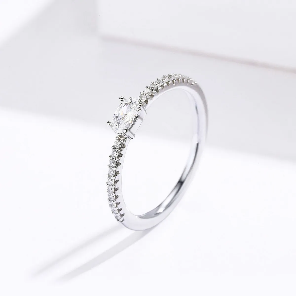 Pandora Style Silver Clear Stone Ring - SCR524