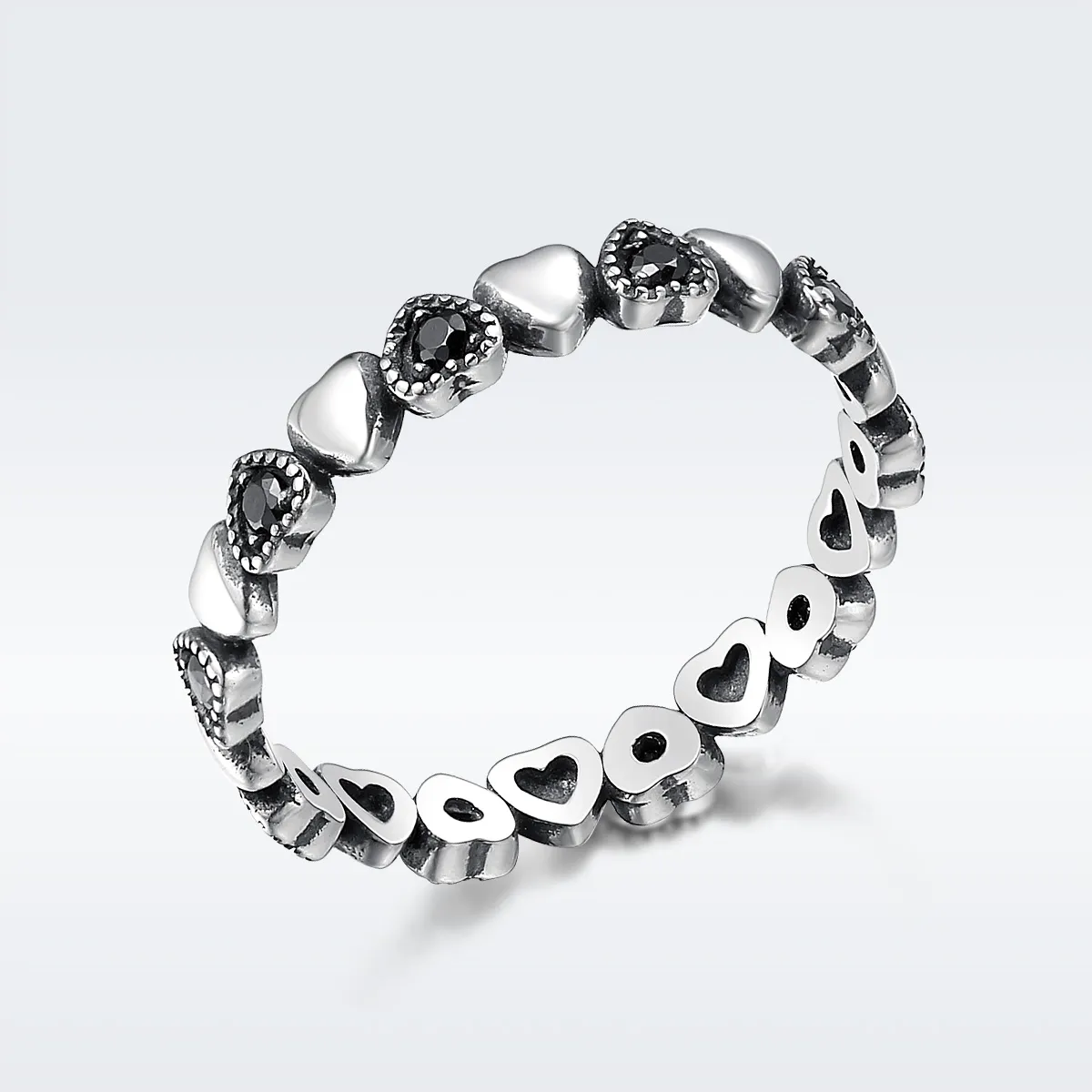 pandora style silver crossing hearts ring scr140