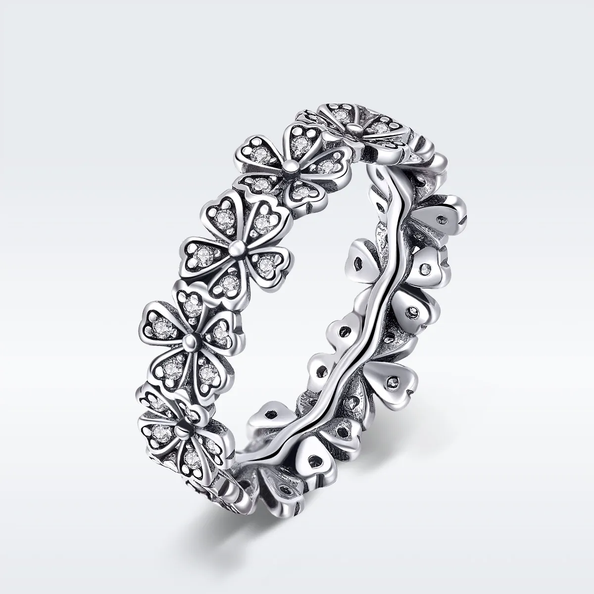 Pandora Style Silver Daisy Flower Ring - SCR397