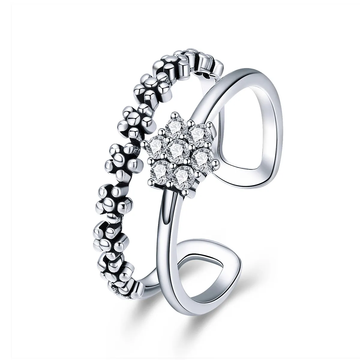 Pandora Style Silver Elegant Temperament Ring - SCR428