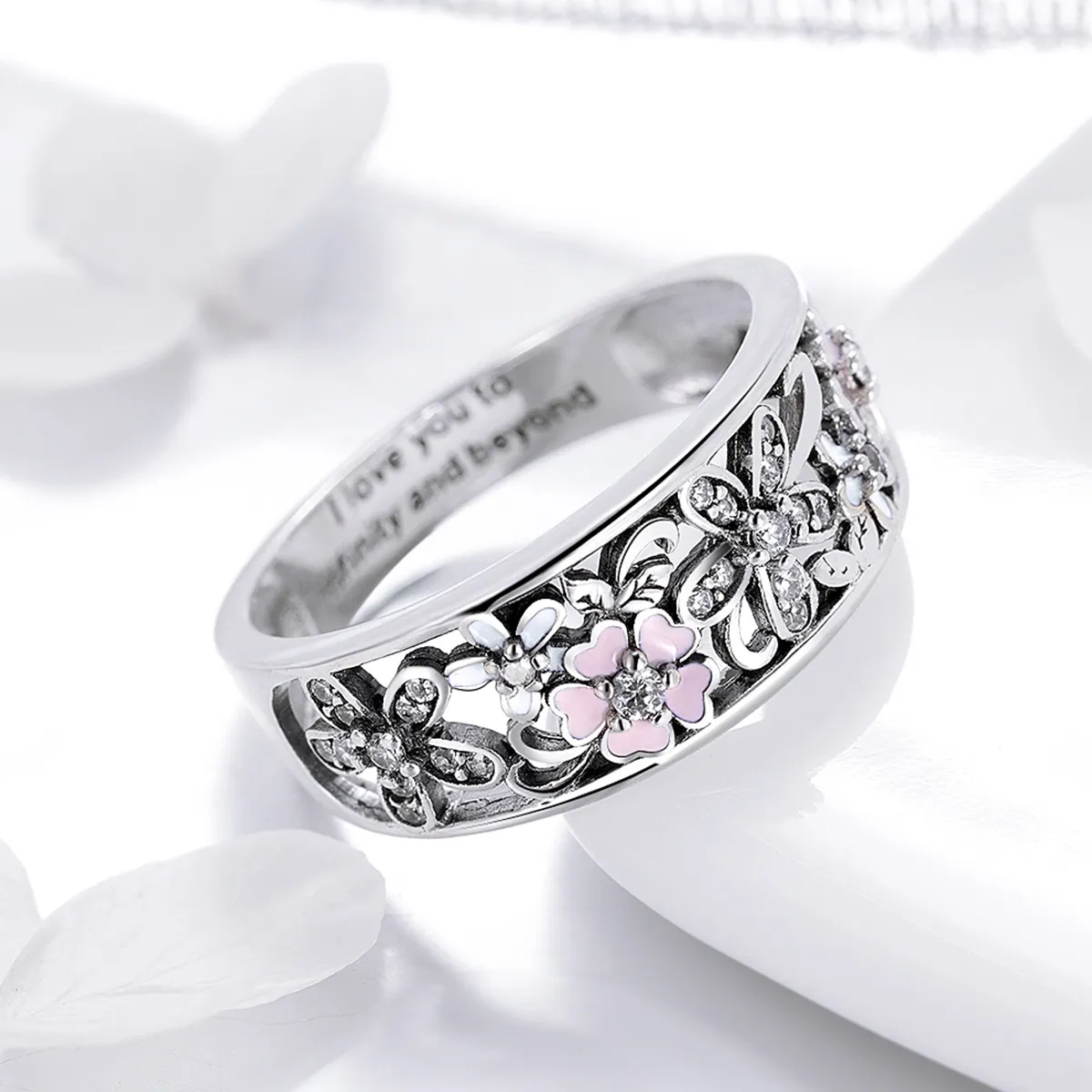 Pandora Style Silver Flower Dance Ring - SCR390