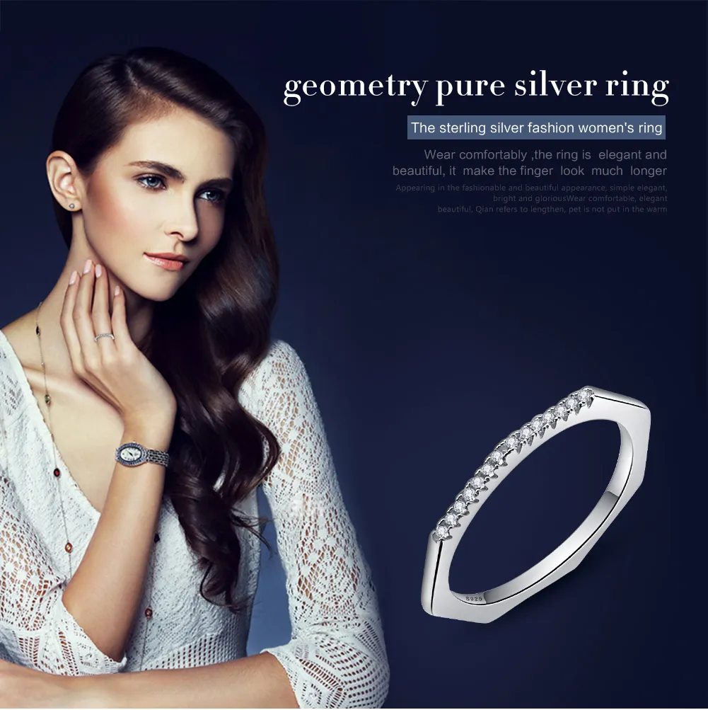 Pandora Style Silver Geometry Ring - SCR045