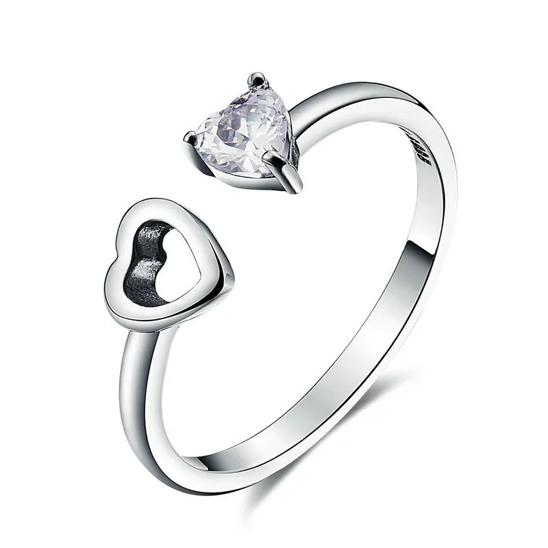 pandora style silver heart and soul ring scr073