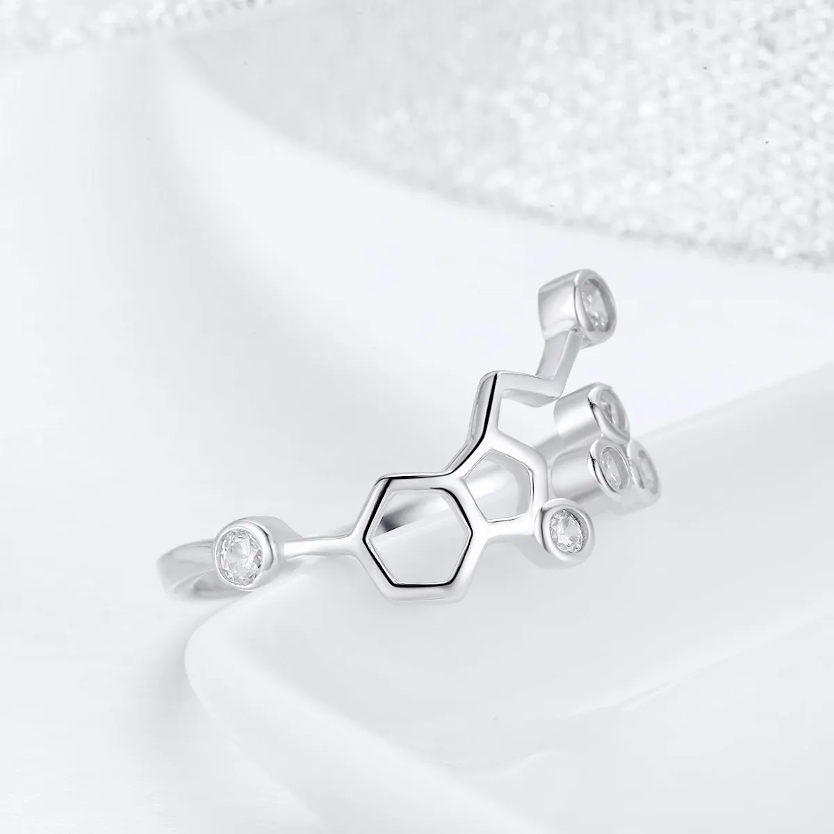 Pandora Style Silver Honeycomb Ring - SCR433