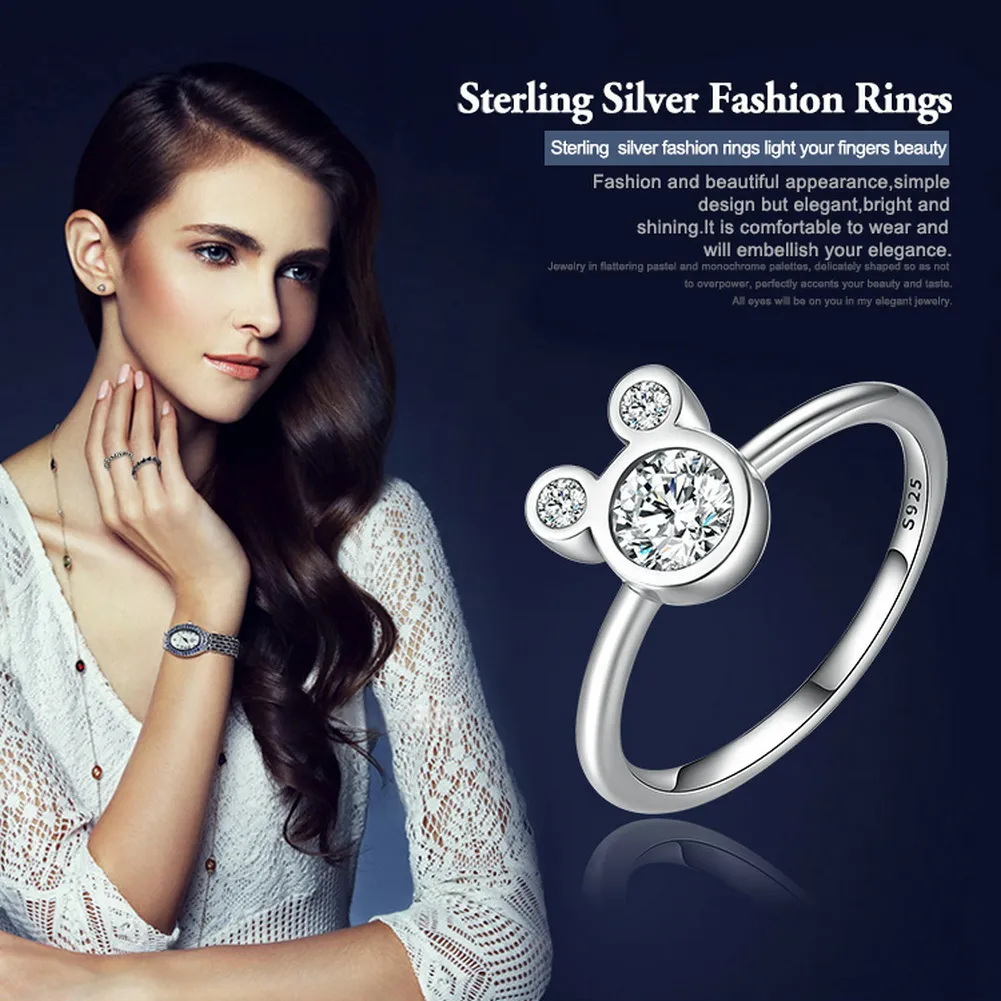 Pandora Style Silver Mickey Ring - SCR032