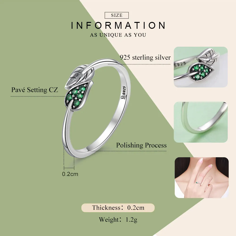 Pandora Style Silver Sprout Ring - SCR093