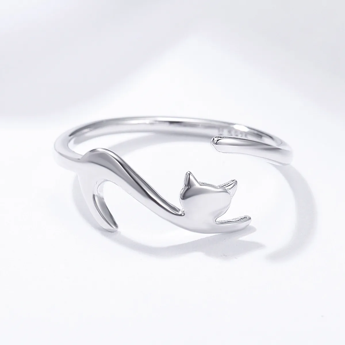 Pandora Style Silver Sticky Cat Ring - SCR220