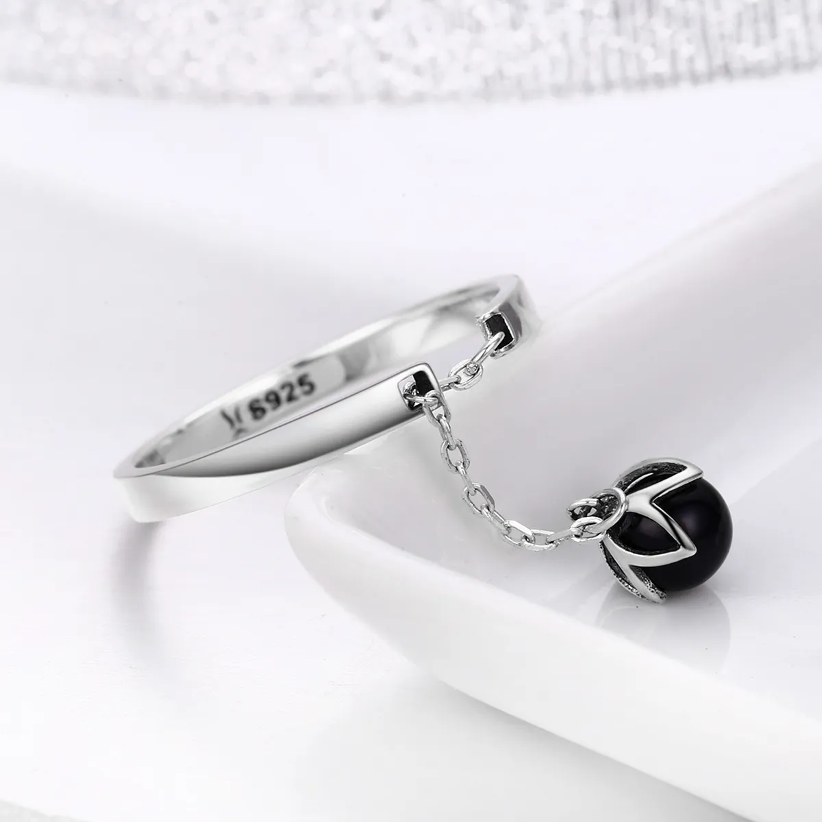 Pandora Style Silver Tears of Flowers Adjustable Ring - SCR314